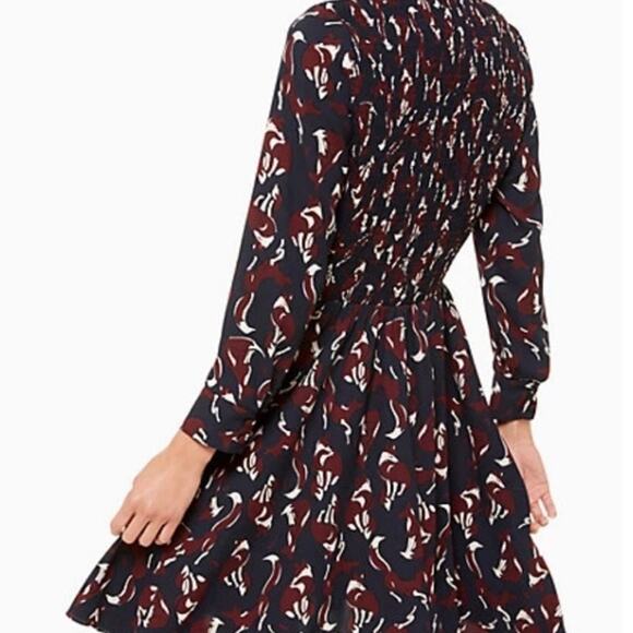 Kate Spade So Foxy Long Sleeve Dress Size 2 - Picture 2 of 6